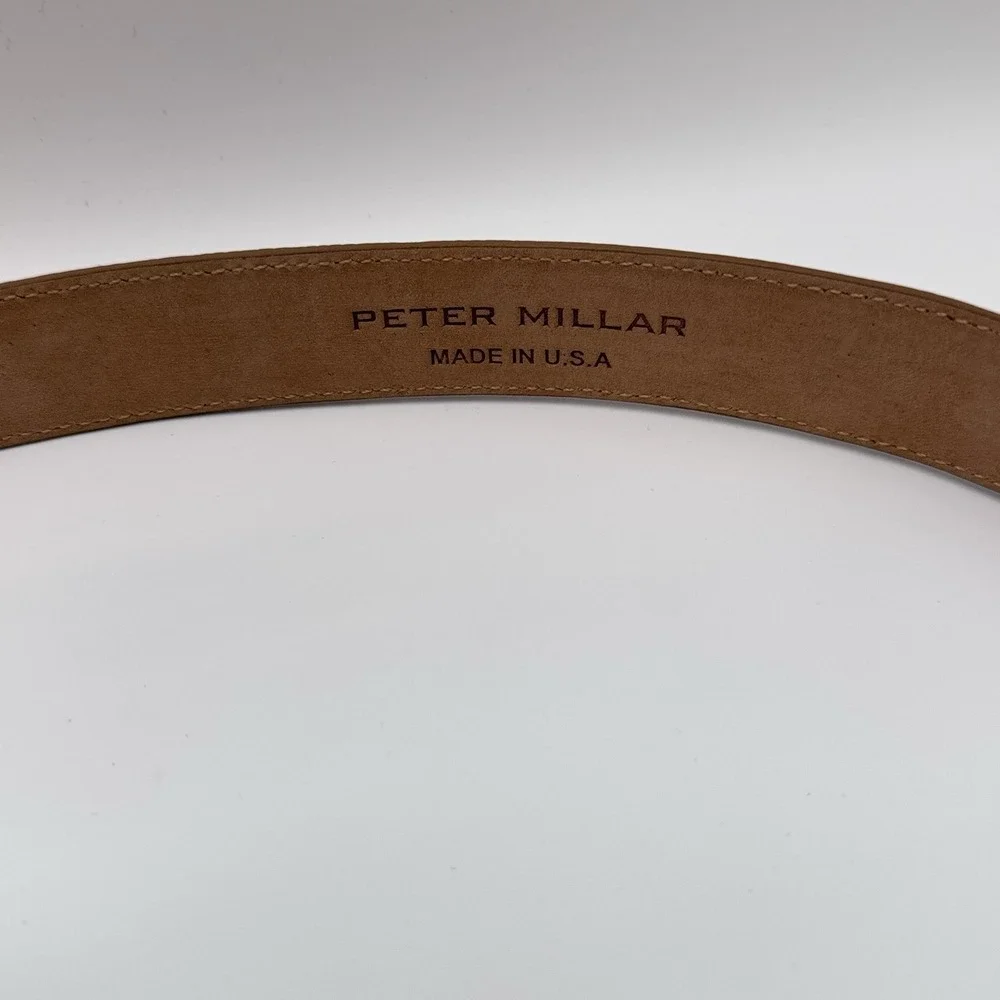 PETER  MILLAR Genuine Lizard Size 34 Crown Crafted Leather O-Ring Belt MSRP $395